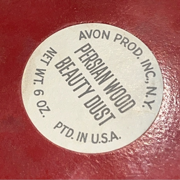 Vintage EMPTY Avon Beauty Dust Glass & Metal Covered Jar Box for Vanity 6”x2” - Picture 5 of 7